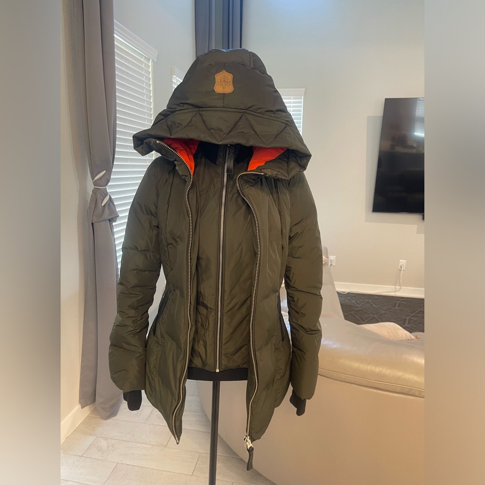 Mackage double zip up hoodie Down Bomber Jacket coat XS